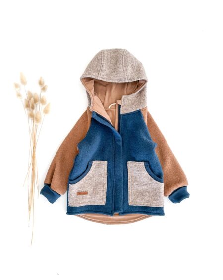 Colorblock Walkjacke mit Reißverschluss "Blau"